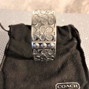 Coach Silver Plated  Logo  Bracelet